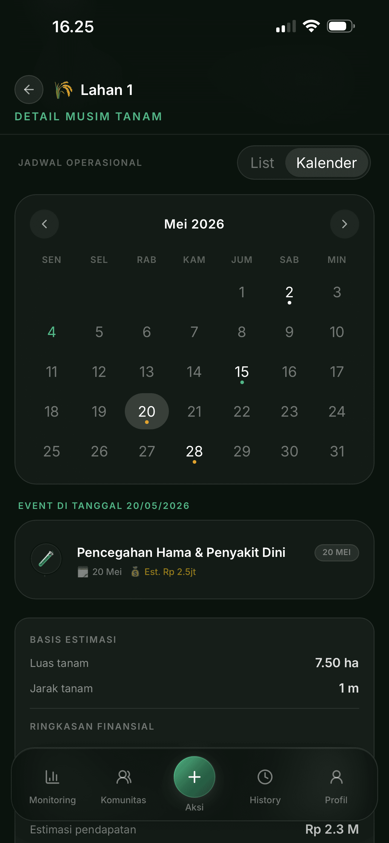 Screenshot fitur rantai pasok (Left)